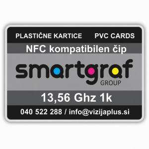 Plastične kartice RFID s 13,56 Ghz 1k Mifare classic potiskane in laminirane kompatibilen čip