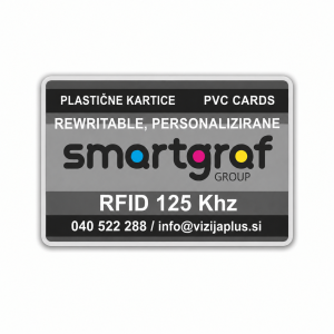 Plastične kartice RFID 125Khz + personalizacija potiskane in laminirane REWRITABLE