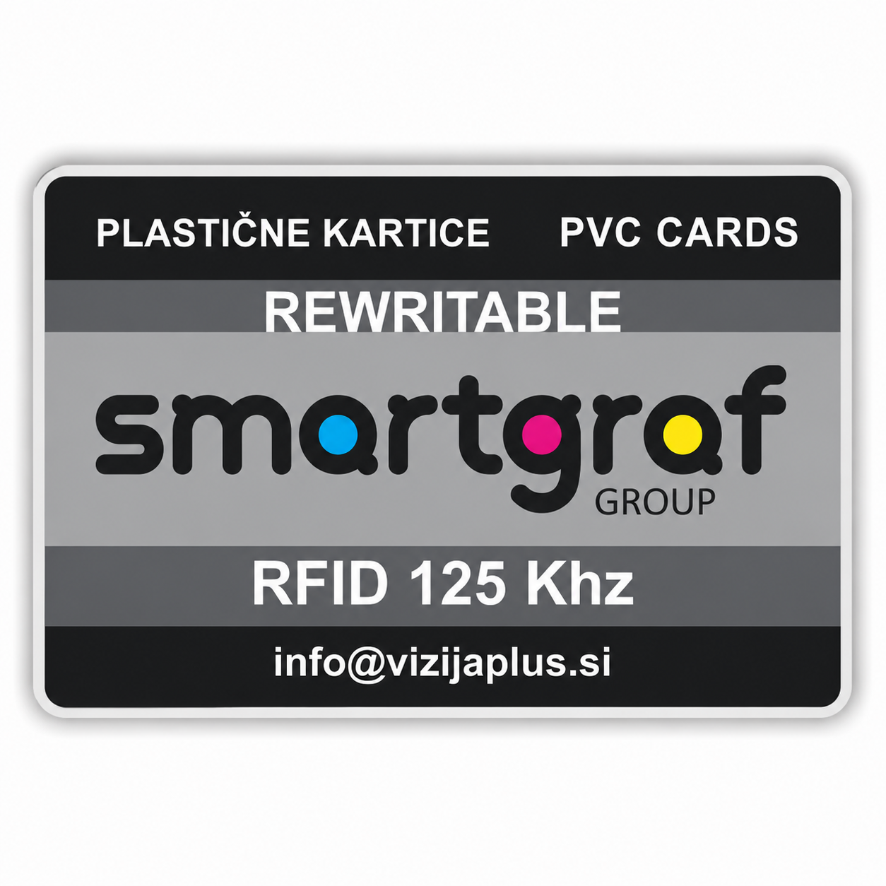 Plastične kartice RFID 125Khz +potiskane in laminirane REWRITABLE